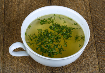 Broth with dill