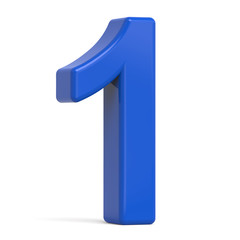 3d plastic blue number 1