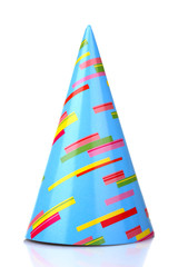 the cap for a birthday on a white isolated background