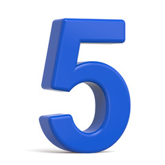 3d plastic blue number 5