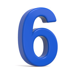 3d plastic blue number 6