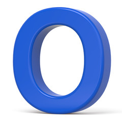 3d plastic blue letter O