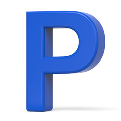 3d plastic blue letter P