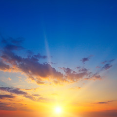 beautiful sunrise and cloudy sky