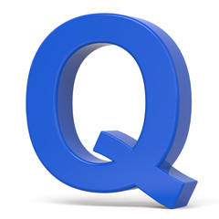 3d plastic blue letter Q