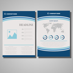 Brochure design Layout template, size A4, Front page and back pa