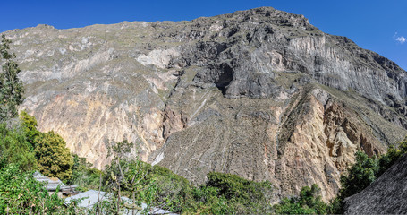 View from the bottom of Colca Canyon in Peru