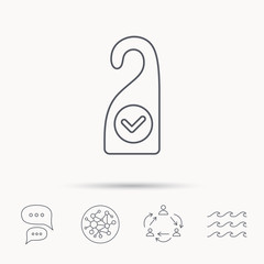 Clean room icon. Hotel door hanger sign.