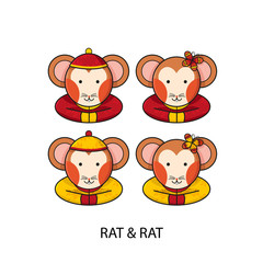 Rat Chinese Happy New Year Vector Illustration