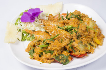 Stir Fried Shrimp with yellow Curry