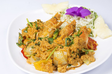 Stir Fried Shrimp with yellow Curry
