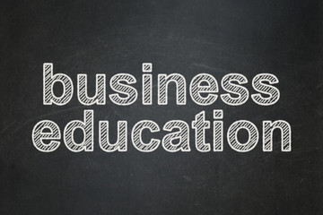 Studying concept: Business Education on chalkboard background
