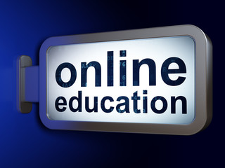 Learning concept: Online Education on billboard background