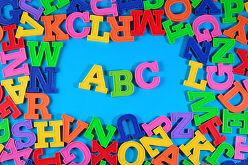 Plastic colored alphabet letters ABC