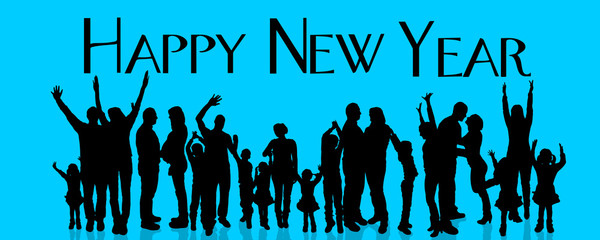 Vector silhouette of people.