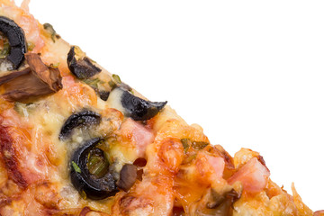 Slice of delicious american pizza.