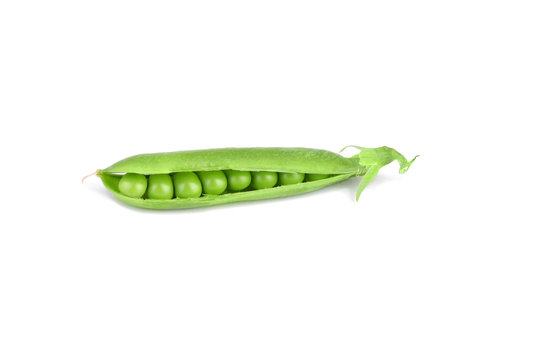 green peas pod isolated on a white background