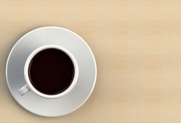 Obraz na płótnie Canvas Coffee cup on wood table