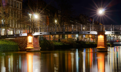 Beautiful night view of Strasbourg, France