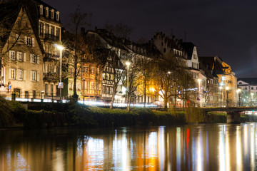 Fototapeta premium Beautiful night view of Strasbourg, France