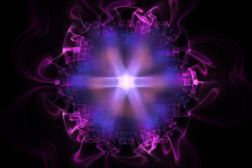 Abstract fractal fantasy magenta pattern and shapes.