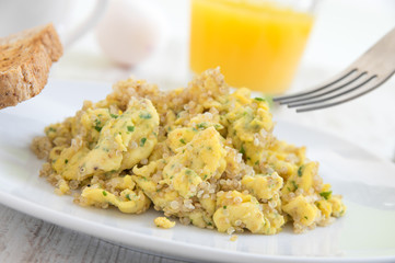 Quinoa scrambled egg breakfast