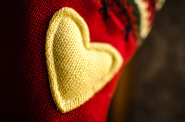 Christmas stocking knitted heart sock