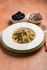 pasta with anchovies capers and black olives