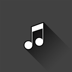 Music note icon. Vector illustration