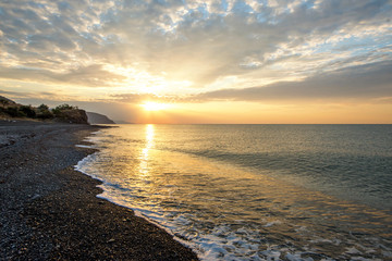 Colorful dawn over the sea. Nature composition.