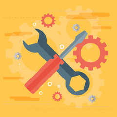 Flat repair icon. Mechanic service concept. Web site creating.