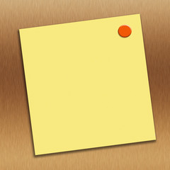 Yellow  sticky  note on a wooden background