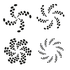 Set of vector elements for design-spiral, flowers