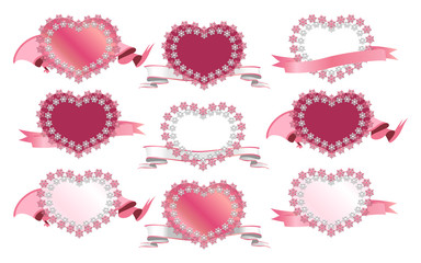 ハート　フレームセット　ピンク