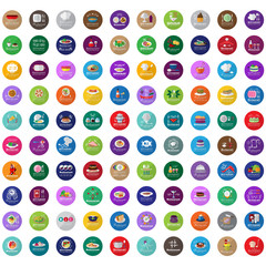 Restaurant Flat Icons Set: Vector Illustration, Graphic Design. Collection Of Colorful Icons. For Web, Websites, Print, Presentation Templates, Mobile Applications And Promotional Materials