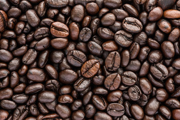 background of brown coffee beans