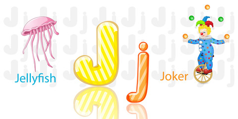 Illustration of J alphabet
