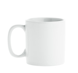 white coffee cup on white background