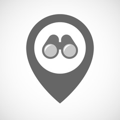 Isolated map marker with a binoculars