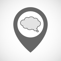 Isolated map marker with a comic cloud balloon