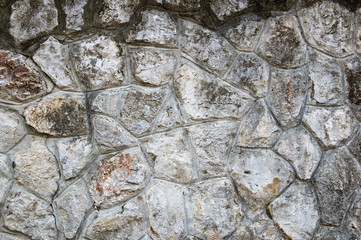 Texture of the ancient stone wall. Rhodes acropolis, Greece.