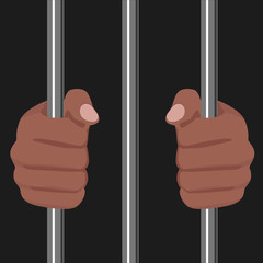 african american locked behind bars
