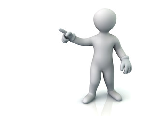 Cartoon man  pointing with his index finger