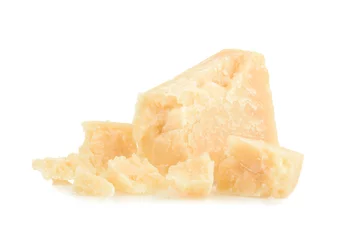 Foto auf Leinwand parmesan cheese isolated on white background © azure