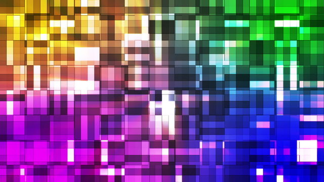 Broadcast Twinkling Squared Hi-Tech Blocks, Multi Color, Abstract, Loopable, HD