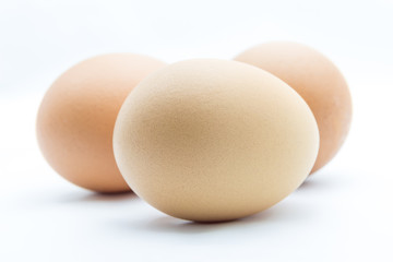 Concept of eggs isolated on white background