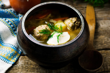 rassolnik ,traditional Russian soup