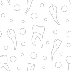 Vector seamless teeth pattern on white background