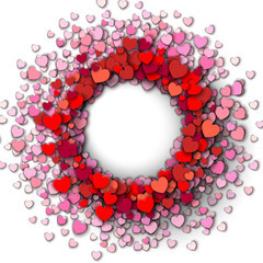Obraz premium Red hearts round frame