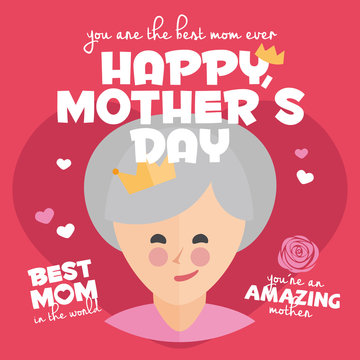 Happy Mothers Day Badges and Labels card. 